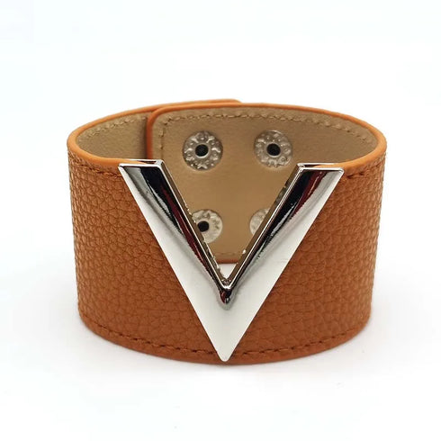Europe Crack Leather Bracelet For Women Femme Punk Style Soft Jewellery